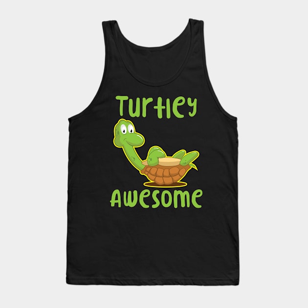 'Turtlely Awesome' Cute Turtle Turtley Tank Top by ourwackyhome